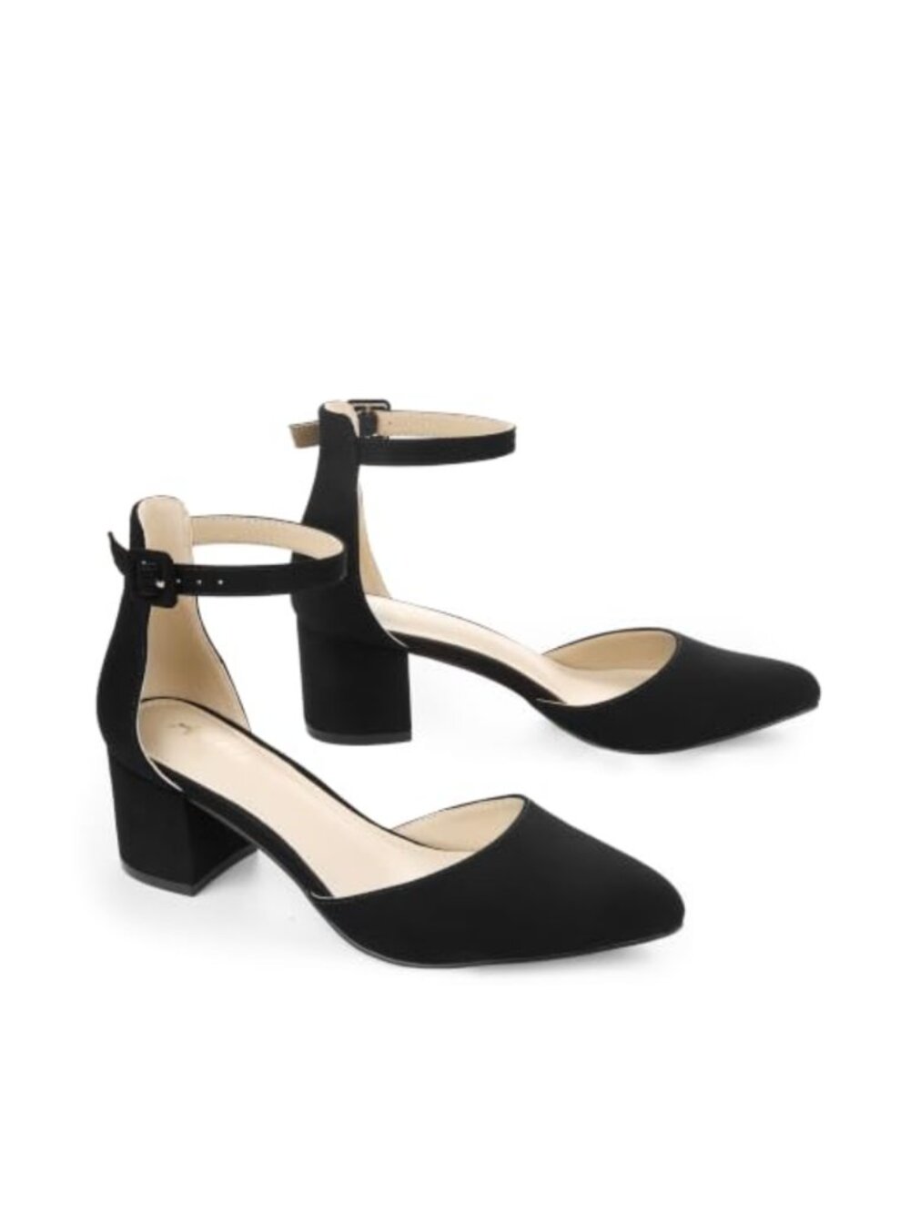 Ankis Women's 2.25 Inch Low Block Chunky Heel Closed Toe Pump Dress Shoes